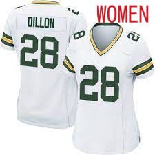 Women Green Bay Packers #28 AJ Dillon Nike White Player Game NFL Jersey